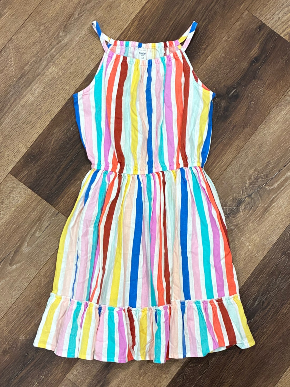 Oshkosh Summer Sun Dress Colorful Linen Outfit 10 Girl